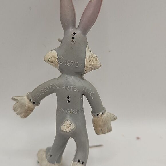 Vtg 1970 Three Pvc Rubber Bendable Figures Bugs Bunny, Woody Woodpecker, Tom Cat - Picture 4 of 16